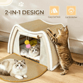 thumbnail image 4 of Cat Houses for Indoor Cats, Cat Scratcher Bed with Fluffy Ball Hanging, Curtains and Cat Floor Scratching Pad RugCat Bed Cave for Small Medium Large Cat Pet Toys Kitty Indoor Cats, 4 of 12