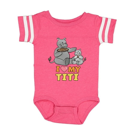 

Inktastic I Love My Titi Hippos Gift Baby Boy or Baby Girl Bodysuit