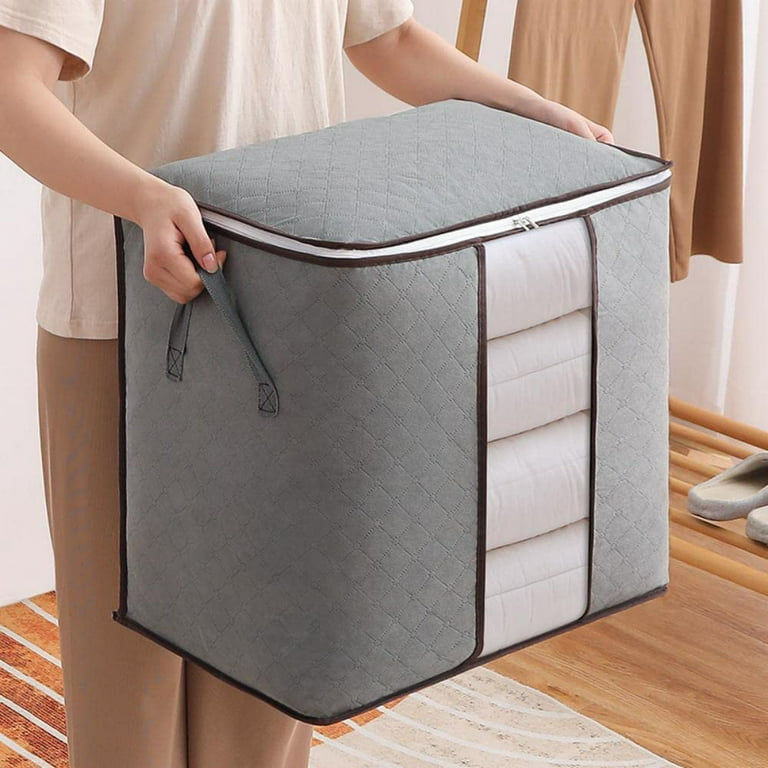 dosili Cube Storage Organizer Non-Woven Under Bed Storage Bag Zipper  Storage Bins with Lids Clear Window Space Saver Bags (Horizontal) 