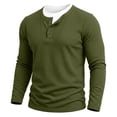 thumbnail image 4 of Kezqiaxn Cute Plus Size Tops Solid Fashion Stretchy Long Sleeve Pullover Button Up Shirt Men's Clothing 2026, 4 of 7