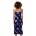 thumbnail image 2 of Alaskan Malamute Pattern Print Slim Fit Midi Cami Dress, Dog Pet Lover Fashion Summer Maxi Sexy Casual Dress For Women, 2 of 4
