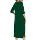 thumbnail image 4 of Karight Women Zipper Robe 3/4 Sleeves Housecoat Dress Full Length Nightgown with Pockets Lounge House Coats Long Bathrobe, 4 of 6