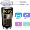 thumbnail image 4 of Boss Gifts for Women Tumbler Cup, Stainless Steel 20oz Boss Coffee Travel Mug With Lid and Straw, Funny Boss Retirement Birthday Gifts Idea for Women, Friends, Cowokers, 4 of 6