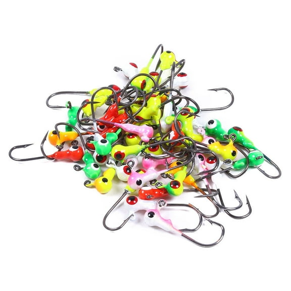 50PCS Lot 1/32oz Lead Jig Head Fishing Hooks Crappie Lures Bait Tackle Jigs USA
