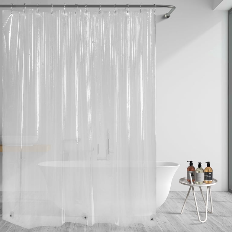 Tonnali Extra Long Shower Curtain Liner - 72x84 Inch Clear PEVA With Magnets & Side Clips, Leak Guard