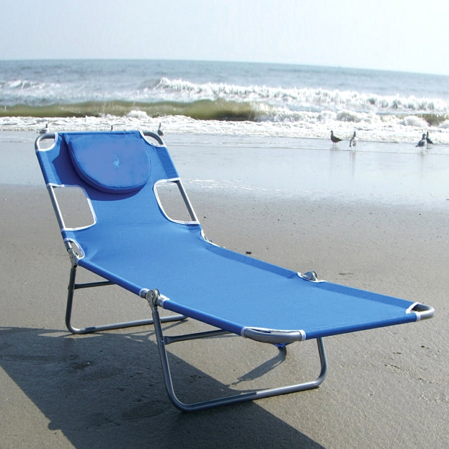 Ostrich Lounger Face Down Sunbathing Chaise Lounge Beach Chair Blue 