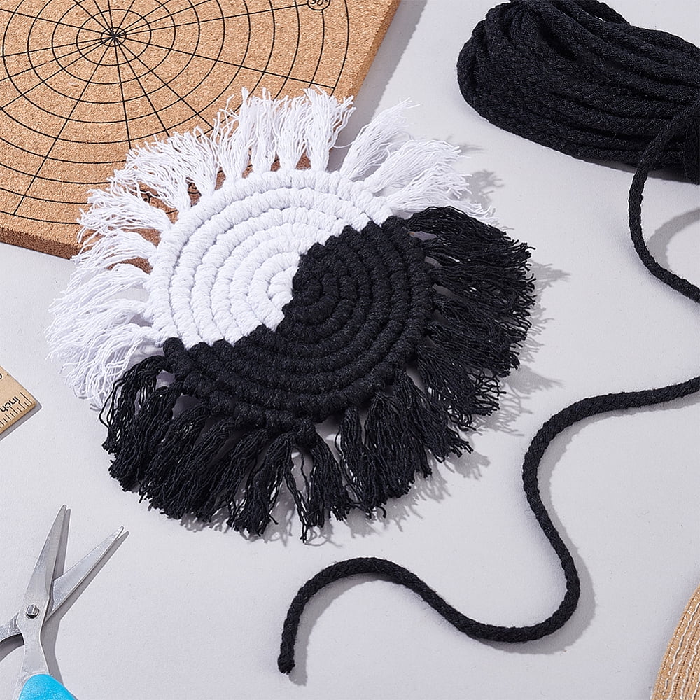 1 Set 100M Cotton Ribbon for Cloth Dress Sewing Accessories Black 1/4 inch(5mm) about 109.36 Yards(100m)/Set