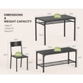 thumbnail image 2 of 4 Piece Dining Table Set for Small Space, Kitchen Table with 2 Chairs and Bench, Space-Saving Dining Set for Apartment, Kitchen, Living Room, Black, 2 of 8