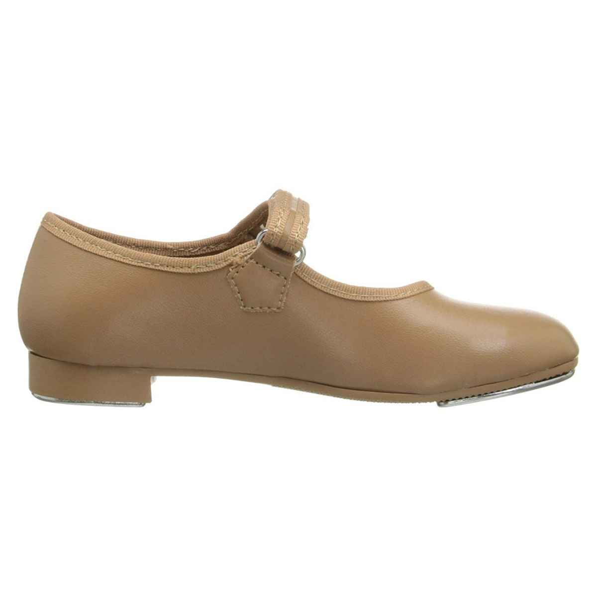 Dance Class Molly Jane Caramel Patent Tap Shoes with Hook-and-loop Strap for Toddler Girls Size 11.5