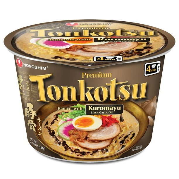 myumyu Nongshim Premium Tonkotsu Kuromayu Noodle Soup 6 pk