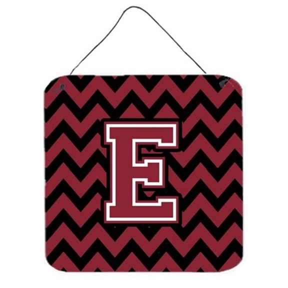 Letter E Chevron Garnet & Black Wall or Door Hanging Prints