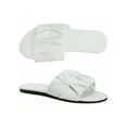 thumbnail image 6 of Women's Comfortable Square Toe Pleated Flat Sandals Summer Slippers Effortless Style, 6 of 7