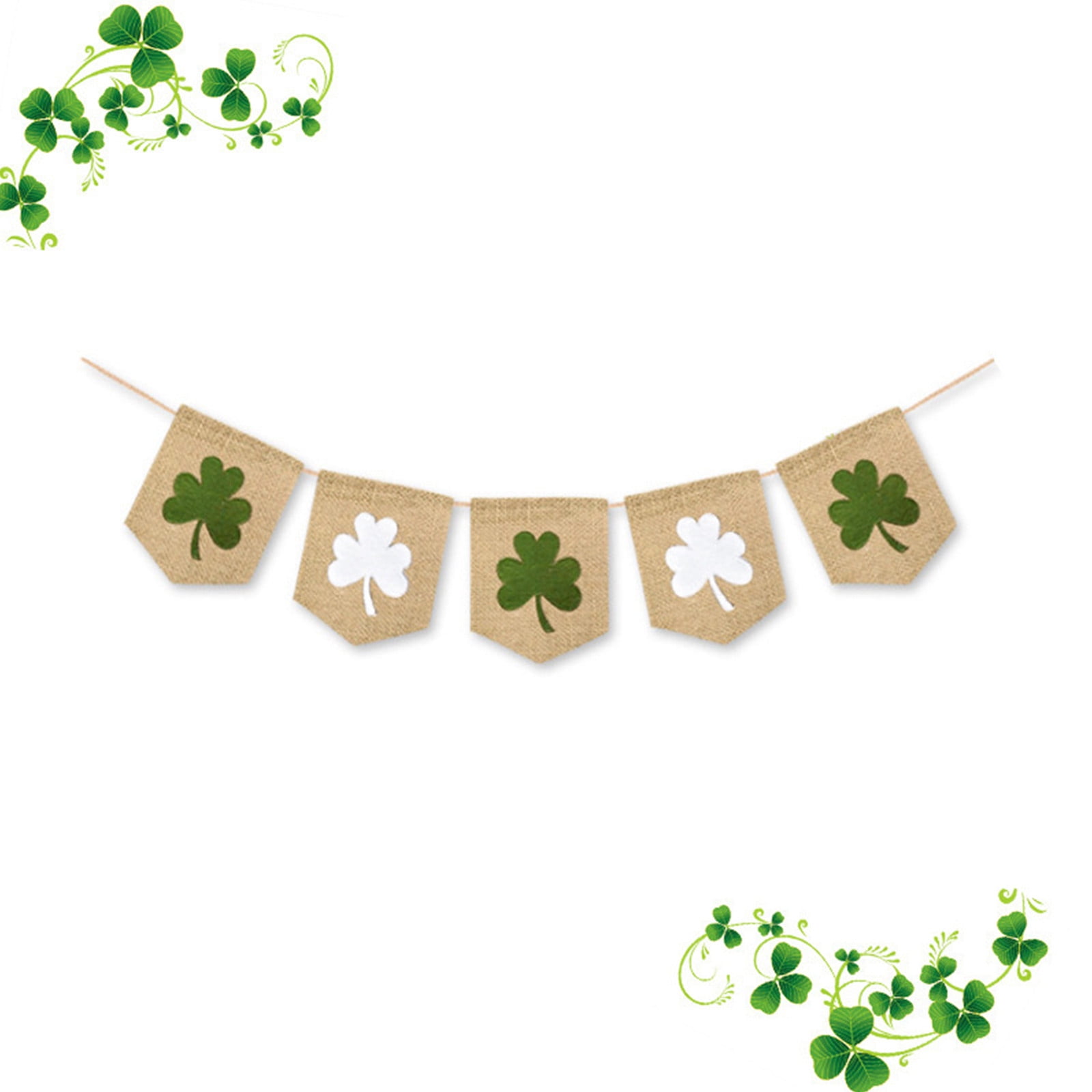Bannière Porte, Bannière St Patrick'S, 2Pcs Papier Irlandais Day