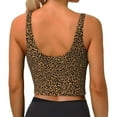 thumbnail image 3 of Haiem Leopard Pattern Womens Sports Bra - U Neck Padded Low Impact Yoga Bra Workout Crop Top Gym Moisture-Wicking Workout Vest -, 3 of 9