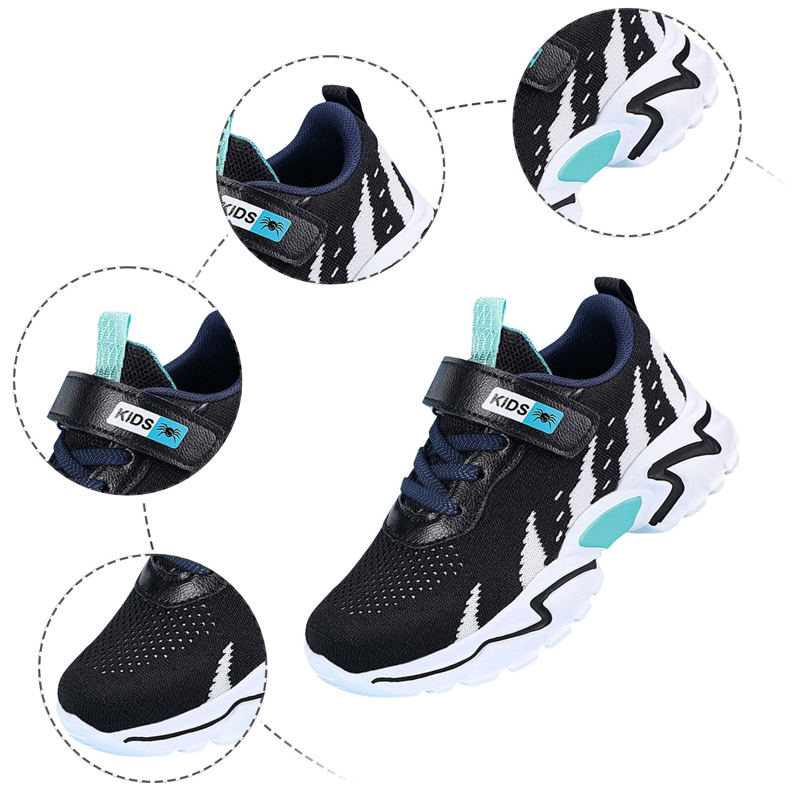 NIEWTR Toddler Boys Girls Slip-On Sneakers Kids Sparkle Pop Lightweight Jelly Sole Walking Shoes (Toddler/Little Kids/Big Kids) Casual Shoes Walking/Running Shoes (Blue,12)