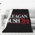 thumbnail image 1 of Manta polar de campaña presidencial Reagan Bush '84, manta súper suave y acogedora, manta de franela ligera y cómoda, mantas de felpa cálidas para sofá, sofá, cama, 1 of 5