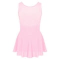 thumbnail image 2 of ranrann Kids Girls Ballet Dance Leotard Dress Sleeveless Figure Ice Skating Performance Pink 12, 2 of 7