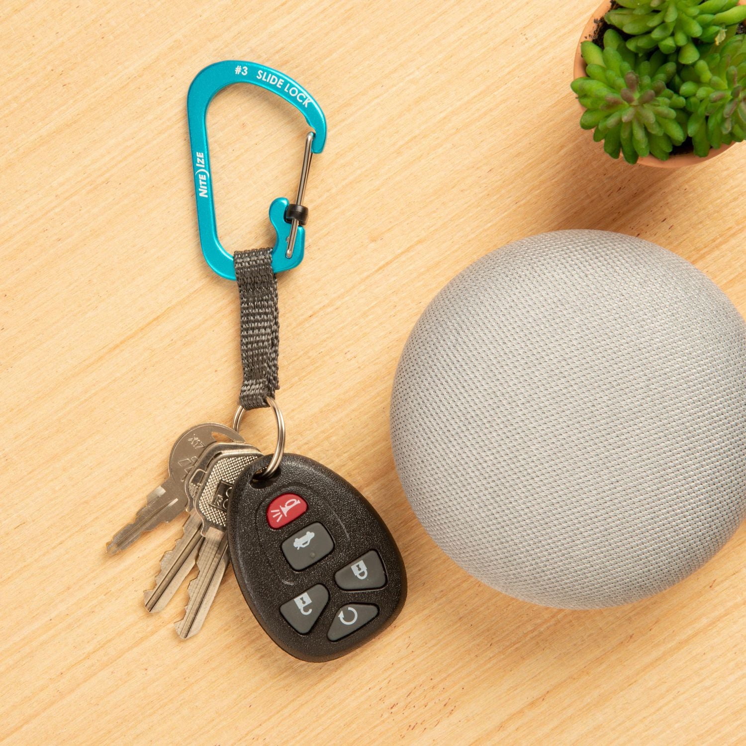 SlideLock® KeyRing Aluminum - Blue
