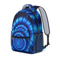 thumbnail image 2 of Blue and Black Tie Dye Pattern Backpack for School, Cute School Bag with Adjustable Shoulder Straps and Padded Back, 15.3"x11"x6.7", 2 of 3