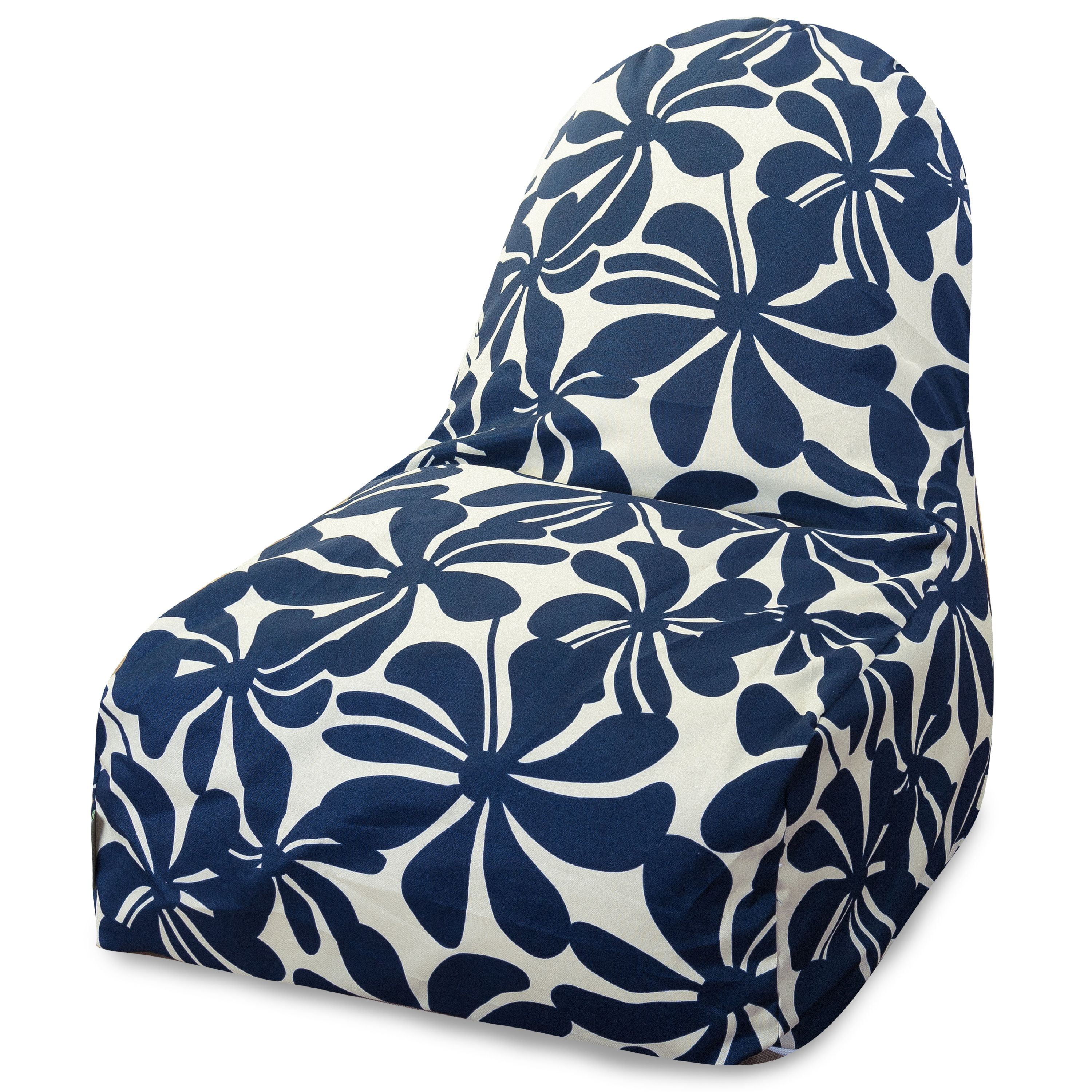 Majestic Home Goods Indoor Outdoor Navy Plantation Bean Bag Kick-it