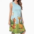thumbnail image 2 of Cute Safari Animals In Garden Dress Elegant Party Dresses Evening Dresses Women Dress Sleeveless Dress Ladies Dresses, 2 of 4