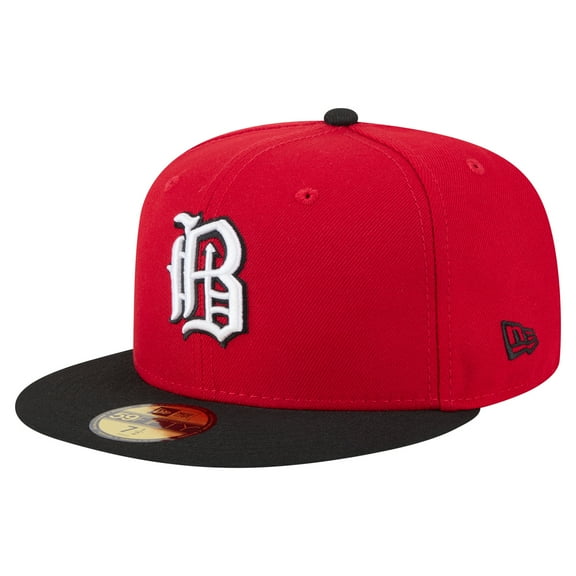 Men's-New Era Red/Black Birmingham Barons Authentic Collection 59FIFTY Fitted Hat