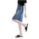 thumbnail image 1 of Falda midi vintage de denim con corte en A y cintura alta para mujer - Falda informal de verano adelgazante para tallas grandes, 1 of 8