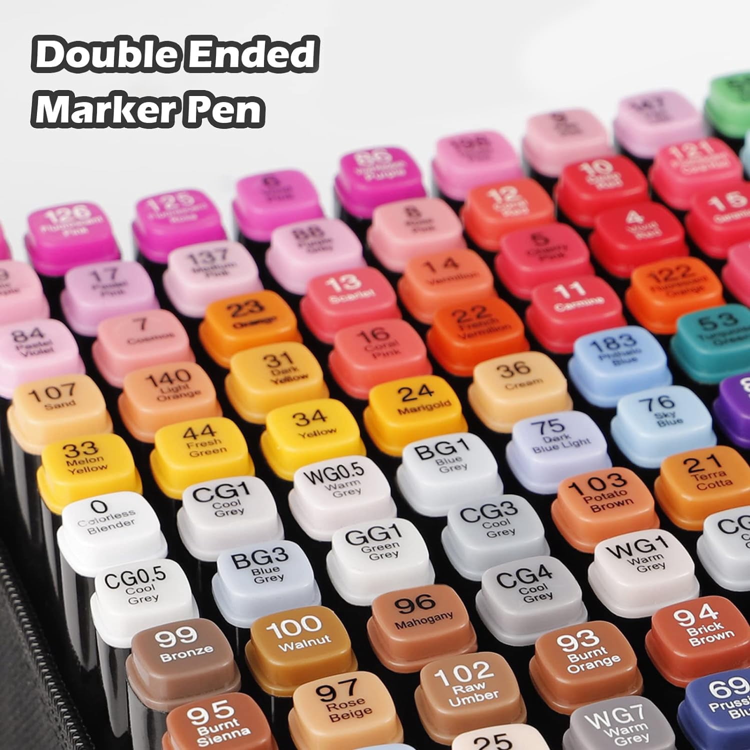 222-Piece Dual Tip Permanent Art Marker Set, 120 Markers + 102 Gel Refills, Drawing, Sketching & Coloring Pens for Artists & Students