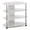 White, variant on Pemberly Row Easy Assembly 4-Tier Petite TV Stand in Stainless Steel Tubes