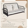 thumbnail image 6 of DORTALA 2-Person Porch Swing Outdoor, Patio Wicker Hanging Swing Bench with Cushions, Metal Frame, Ropes, 880 LBS Capacity, Rattan Swing Loveseat for Garden Poolside Backyard, Mix Brown+Off White, 6 of 7