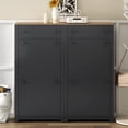 thumbnail image 2 of EUROCO Shoe Cabinet with 4 Flip Drawers and Adjustable Panels,Freestanding Shoe Racks Storage with Wood Grain Pattern Top, Shoe Rack Organizer Entrance Narrow Closet for Entryway Hallway, Black, 2 of 8