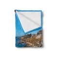 thumbnail image 2 of Sicily Soft Flannel Fleece Throw Blanket, Panoramic Shot of Paradise Sea Beach Cala Paradiso Nature Landscape Italy Holiday, Cozy Plush for Indoor and Outdoor Use, 60" x 80", Multicolor, by Ambesonne, 2 of 5