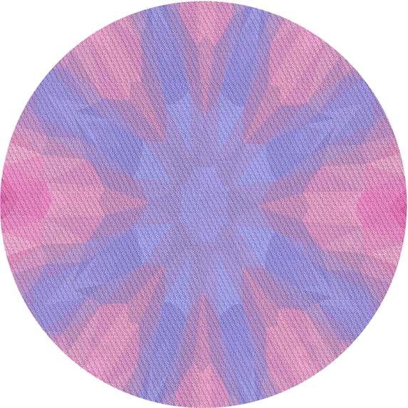 Ahgly Company Indoor Round Patterned Bright Lilac Purple Area Rugs, 7' Round