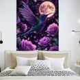 thumbnail image 5 of RKSupls Vertical Tapestry Wall Hanging, Purple Moon Hummingbird Tapestry Wall Decor for Bedroom Dorm Room Living Room Apartment College Dorm Home Decor, 5 of 5