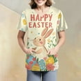 thumbnail image 4 of Print Scrub Tops Women，Easter Scrub Tops Women Bunny Egg Hunt Print Scrubs Short Sleeve Holiday Working Uniform with Pockets，Mint Green，M, 4 of 4