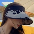 thumbnail image 4 of 56-58 cm hat circumference female summer empty top straw hat beach travel sun hat big brim cover face sun hatgray, 4 of 5