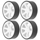 thumbnail image 2 of Llantas de plástico RC de 6 radios, 4 Uds. Con neumáticos de goma para coche de derrape 1/10 RC, coche de derrape en carretera (blanco), 2 of 8
