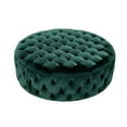 thumbnail image 3 of American Home Classic Jasper 16" Small Round Velvet Ottoman in Green, 3 of 3