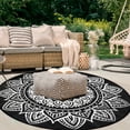 thumbnail image 6 of Aonewoe Round Outdoor Rugs 5Ft Waterproof Patio Plastic Straw Rug Reversible Camping Carpet Indoor Outdoor Area Rug for Patio,Deck,Balcony,Picnic,Beach,Outside, 6 of 6