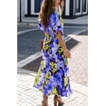 thumbnail image 4 of EASYBRAUS Women High Waist Floral Print Maxi Dress V Neck Batwing Sleeve Summer 2025 S-XXL, 4 of 5