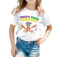 thumbnail image 1 of T-shirts à Col en V Filles T-Shirt à Manches Longues pour Enfants T-Shirt Décontracté Imprimé à Col Rond à Manches Courtes pour Filles T-Shirt Chemise Décontractée, 1 of 5
