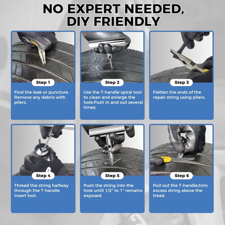 Lafati 69-Piece Heavy-Duty Tire Repair Kit with T-Handle photo 3