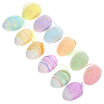 MLINS 12Pcs Easter Egg Hanging Ornaments Foam Assorted Decor Spring Easter Party Christmas Celebration