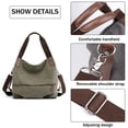 thumbnail image 3 of Bolsos tipo hobo, bolsos cruzados de lona para mujer, bolsos tipo tote casuales de color sólido, 3 of 5