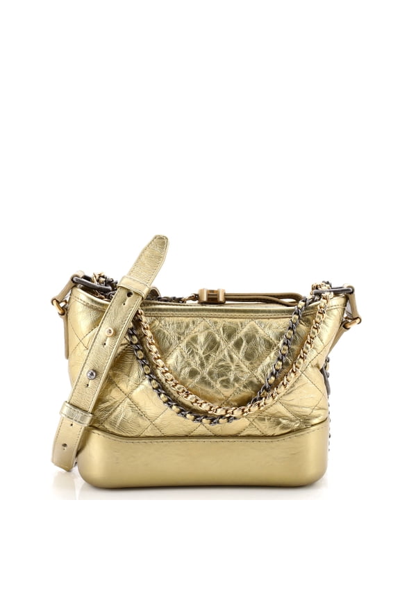 Pre-Owned Gabrielle Hobo Quilted Metallic Aged Calfskin Small By Rebag