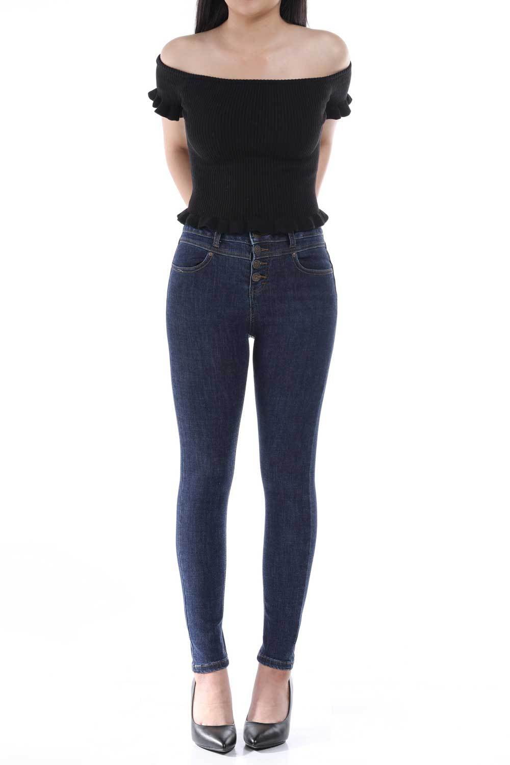 five button high waisted jeans