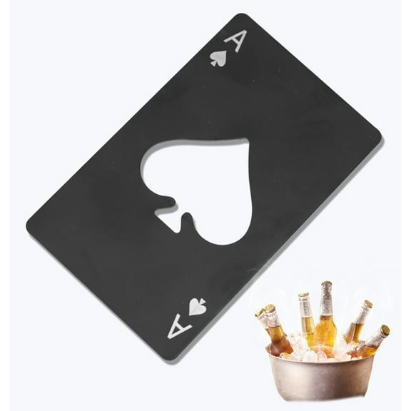 Spade A Playing Card Shaped Bottle Opener, Stainless Steel Multifunctional Tool For Beer Bottles With Decorative Poker Card Display & Compact Portable Design, Perfect Practical