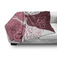 thumbnail image 3 of Pink Soft Flannel Fleece Throw Blanket, Drawing Girl with Butterflies Floral Ornaments Swirled Branches, Cozy Plush for Indoor and Outdoor Use, 50" x 60", Pale Pink Maroon White, by Ambesonne, 3 of 6