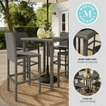 thumbnail image 4 of Martha Stewart 5-Piece Indoor-Outdoor Bar Set with 4 Patio Bar Stools and Bar Height Table with Engineered Wood Top in Gray Rattan Wicker, 4 of 11