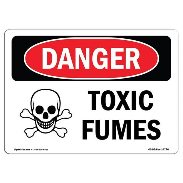 SignMission OS-DS-A-1218-L-1726 12 x 18 in. OSHA Danger Sign - Toxic Fumes